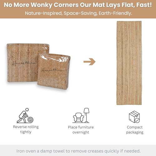 Jute Braided Woven Kitchen Runner 2x6 Feet (2'x6' / Natural)