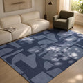 Washable 6x9 Area Rugs for Living Room Modern Abstract Rug (Navy / 6' x 9' (Rectangular))