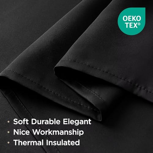 Black Blackout Curtains 96 inch Length 2 Panels Set (Black / 52"W x 96"L (Pack of 2))