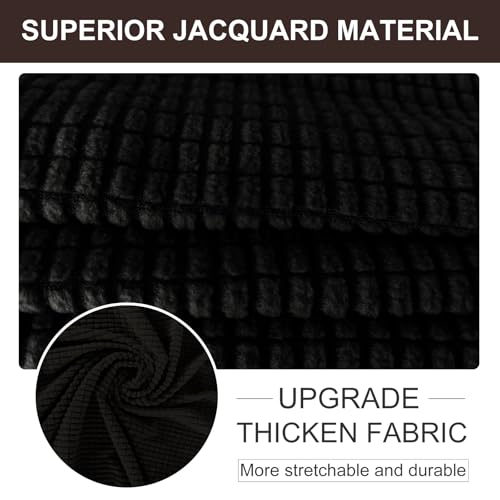 4 Seater Stretch Couch Cover for 3 Cushion Sofa (Black / Xxl Sofa)