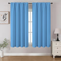 Light Blue Blackout Curtains 45 inch Length 2 Panels Set (Light Blue / 52"W x 45"L (Pack of 2))