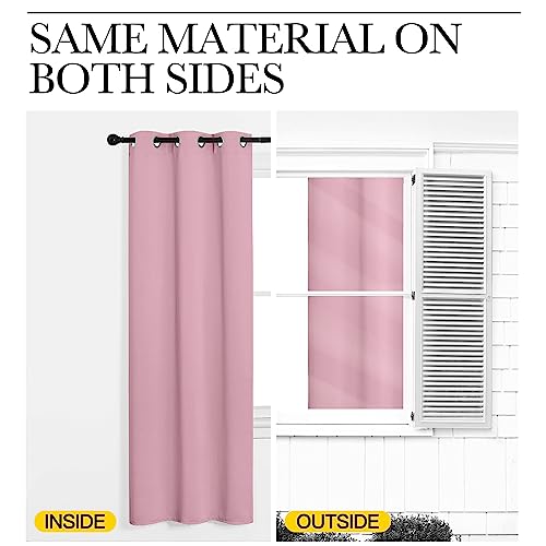 Blackout Curtain Panels for Bedroom (Rouge Pink / 70"W x 95"L (Pack of 2))
