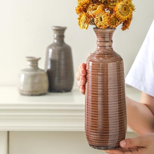 Ceramic Vases Set of 3 (011 - Brown)