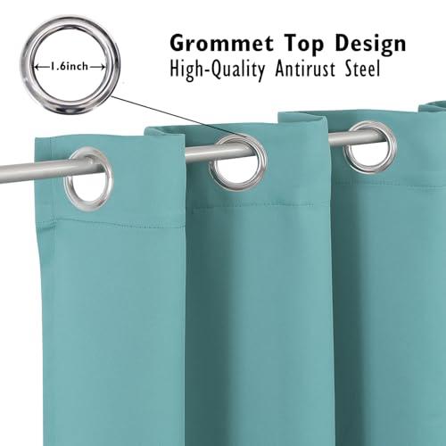 Blackout Curtains for Bedroom and Living Room 120 Inches Long (52"W x 120"L (Pack of 2) / Aqua)