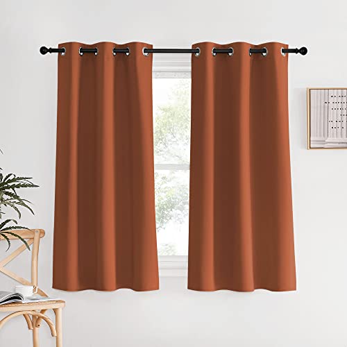 Blackout Curtain Panels for Girls Room (Burnt Orange / 34"W x 60"L (Pack of 2))