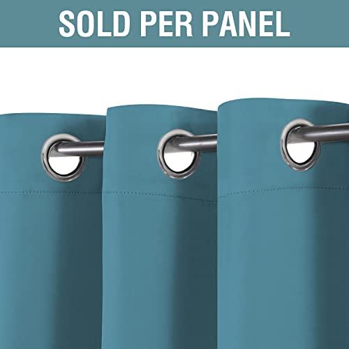 Blackout Curtain for Living Room Small Window Kitchen Blackout Curtains 45 inch Length Energy Saving Solid Grommet Blackout Drape (52"W x 45"L (Pack of 1) / Storm Blue)