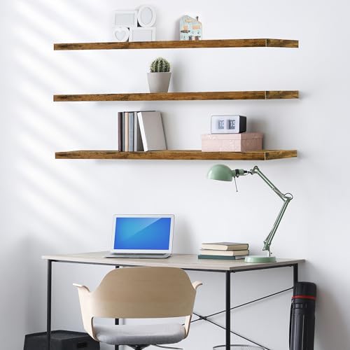 Floating Shelves for Wall Storage (Rustic Brown / 55 Inch / 3 Pack)