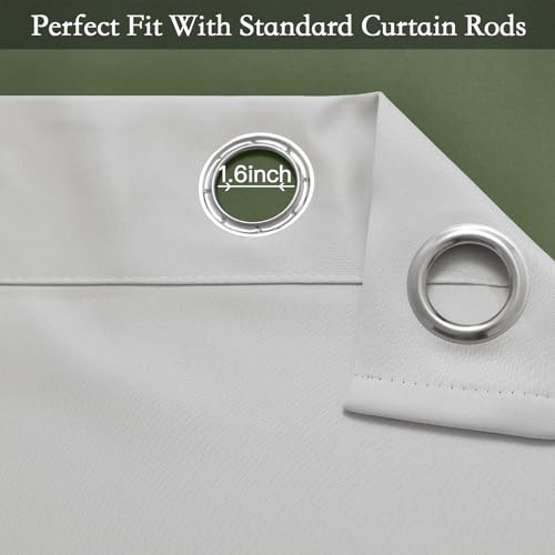 Ombre Gradient Sage Green White to Gray Curtains Bedroom 52Wx84L (52"W x 84"L (Pack of 2) / Sage Green and White)
