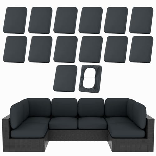14Pcs Patio Cushion Covers (Dark Gray / 14PCS)
