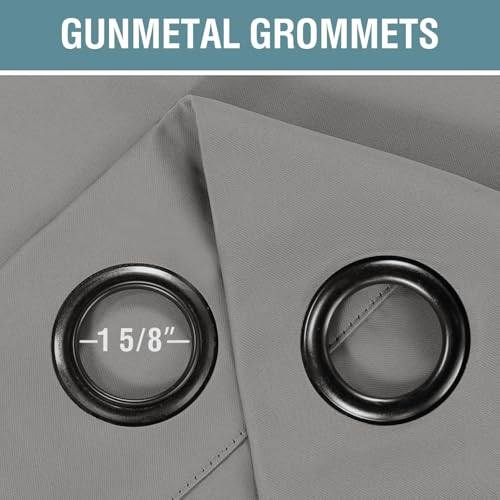 Grey Blackout Curtains for Bedroom Thermal Insulated Room Darkening Blackout Curtain Panel for Door (52"W x 102"L (Pack of 1) / Dove Gray)