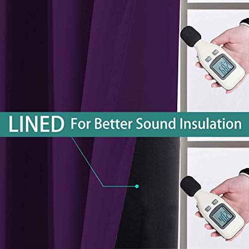 Purple 100% Blackout Patio Door Curtain Panels W100 x L84 (100"W x 84"L (Pack of 1) / Purple)