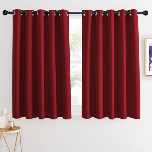 Blackout Curtains 54 Inches Long (Burgundy Red / 66"W x 54"L (Pack of 1))