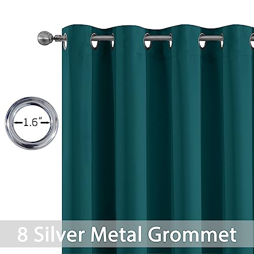 Room Darkening Curtains 52x72 inch Length Dark Teal (Dark Teal / 52"W x 72"L (Pack of 2))