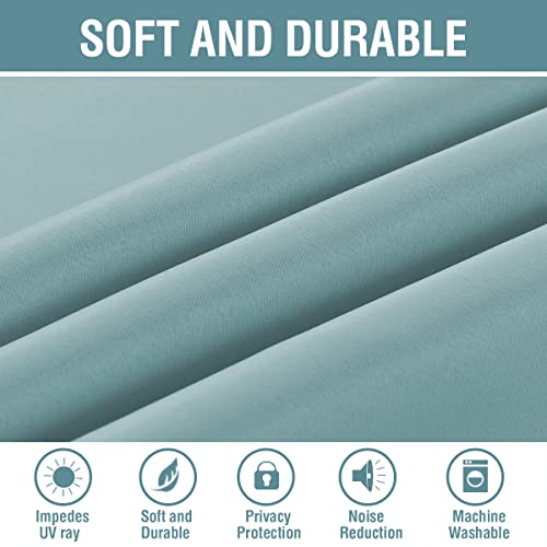 Blackout Curtain for Living Room Thermal Insulated Window Treatment Curtain Extra Long 63 inch Length Energy Saving Solid Grommet Top Blackout Drape (52"W x 63"L (Pack of 1) / Mineral Blue)