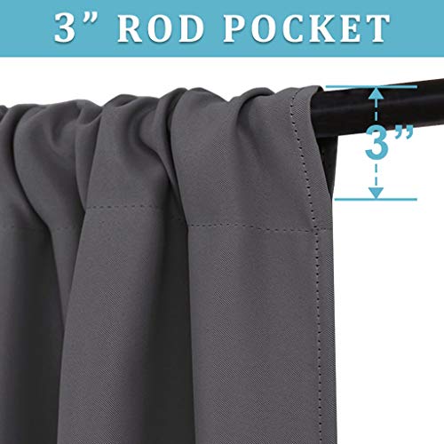 Short Blackout Curtains for Bedroom (Grey / 42"W x 48"L (Pack of 2))