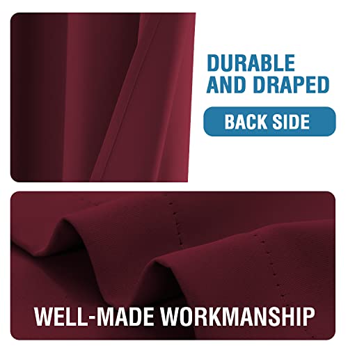 Christmas Doorway Curtain Blackout Door Curtain Room Divider Window Treatment Curtain for Bedroom Thermal Insulated Privacy Drape Soundproof Grommet (42"W x 80"L (Pack of 1) / Burgundy Red)