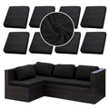 8PCS Patio Cushion Covers.Patio Furniture Couch SeatSlipcovers (Black / 8PCS)