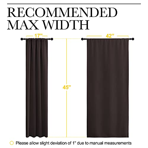 Blackout Curtain Panels 45 inches Long (Toffee Brown / 42"W x 45"L (Pack of 2))