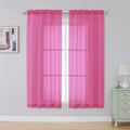 Hot Pink Sheer Curtains 63 Inch Length 2 Panels (Hot Pink / 42"W x 63"L (Pack of 2))