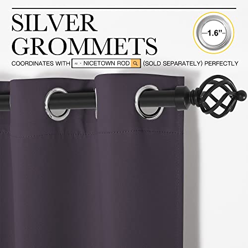 Blackout Curtain Panels for Bedroom (Greyish Purple / 70"W x 95"L (Pack of 2))