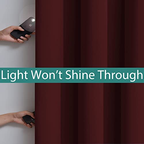 Burgundy Red Blackout Curtains 84 Inches Long for Bedroom 42" Wide (42"W x 84"L (Pack of 2) / Burgundy Red)