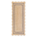 Wave Scalloped Natural Jute Runner (Navy / 2'x8' (Runner))