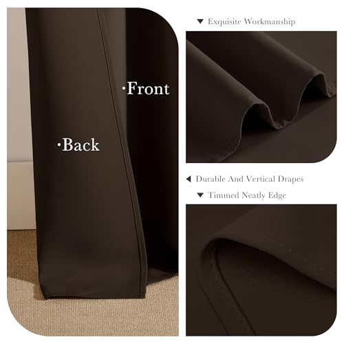 Small Blackout Curtains for Kitchen Windows (Brown / 29"W x 36"L (Pack of 2))
