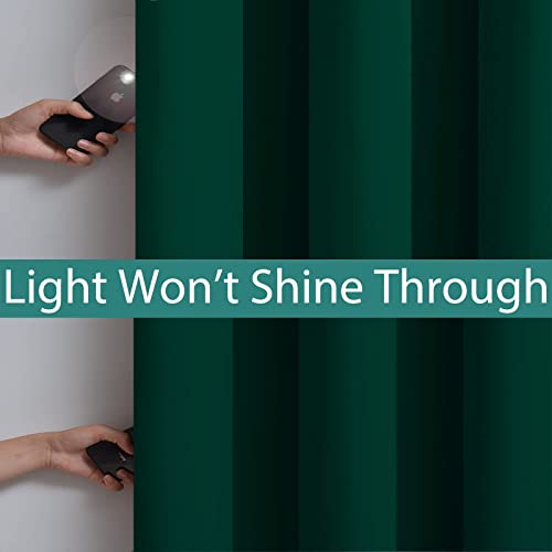 Dark Green 100% Blackout Curtains 63 Inches Long 42" Wide 2 Panels (42"W x 63"L (Pack of 2) / Dark Green)