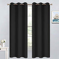 Blackout Curtains 38x63 inch Black Thermal Drapes (Black / 38"W x 63"L (Pack of 2))