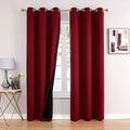 100% Blackout Curtains for Bedroom 72 Inches Long 2 Panels Set (42"W x 72"L (Pack of 2) / Burgundy)
