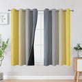 Yellow and Grey Ombre Blackout Curtains for Living Room 52Wx54L Inch Length (Yellow and Grey / 52"W x 54"L (Pack of 2))