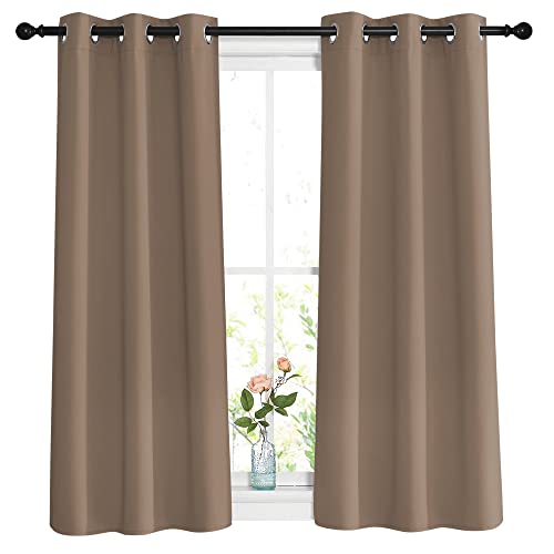 Blackout Curtains and Drapes for Bathroom (Cappuccino / 37"W x 48"L (Pack of 2))
