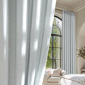 Light Cyan Linen Curtains for Bedroom (Light Cyan / 55"W x 96"L (Pack of 2))