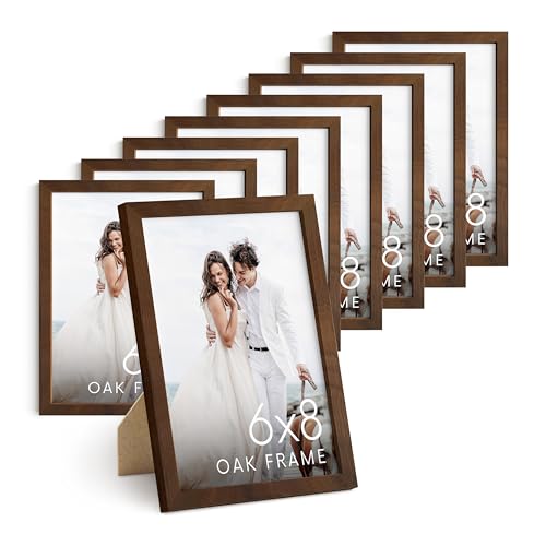 6x8 Walnut Oak Wooden Picture Frame (Set of 09 / Walnut Oak / 6x8 in)