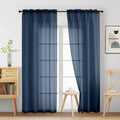 Navy Blue Sheer Curtains 84 Inches Long 2 Panels (Navy Blue / 42"W x 84"L (Pack of 2))