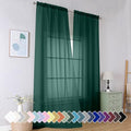 Hunter Green Sheer Curtains 96 Inches Long 2 Panels (Hunter Green / 42"W x 96"L (Pack of 2))