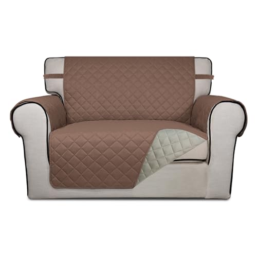 Reversible Quilted Sofa Cover Dog Couch Covers for Sofa (Small-XL / Brown/Beige)