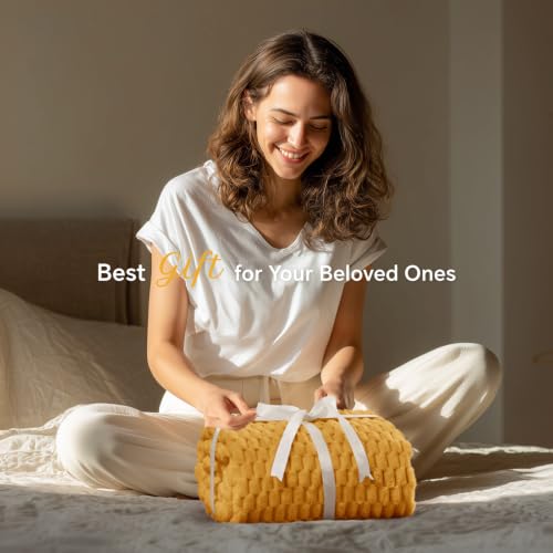 Mustard Yellow Throw Blanket for Couch (Mustard Yellow / Throw(50"x60"))