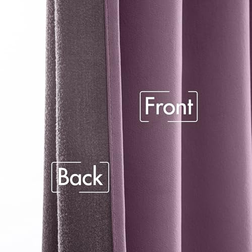Lavender Velvet Curtains 52x108 inches Luxury Blackout Curtains (Lavender / 52"W x 108"L (Pack of 2))