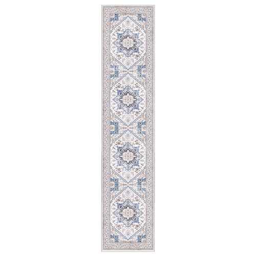 Soft Area Rugs 2x10 (2' x 10' (Runner) / Cream White & Blue)