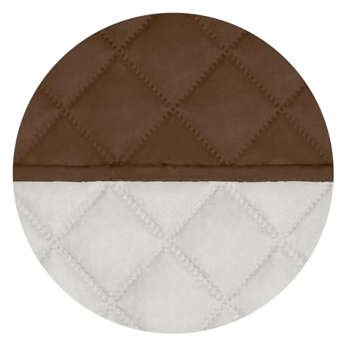 Reversible Quilted Couch Covers for Dogs Loveseat Sofa Cover 46.5” (Medium / Coffee/Ivory)