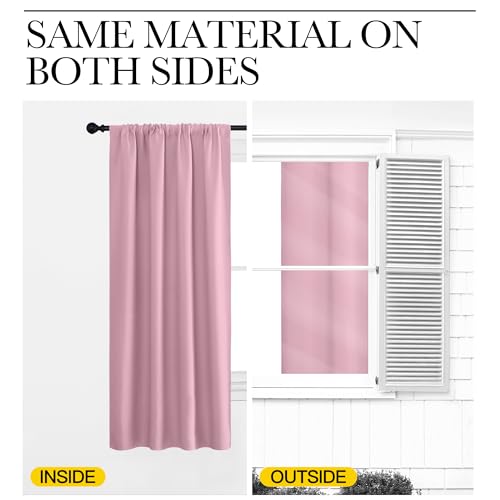 Window Curtains for Bedroom (Rouge Pink / 42"W x 48"L (Pack of 2))