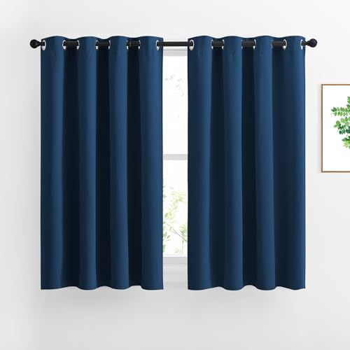 45 inches Bedroom Curtains Panels (Moroccan Blue / 52"W x 45"L (Pack of 2))