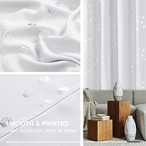 Room Darkening Curtains (Greyish White/Cubic / 52"W x 95"L (Pack of 2))