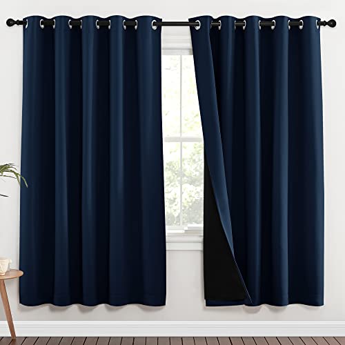 Full Shade Curtain Panels (Navy / 70"W x 72"L (Pack of 2))