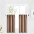 Kitchen Blackout Window Curtains Over Sink 36 inch Length (Mocha / 29"W x 36"L (Pack of 2))