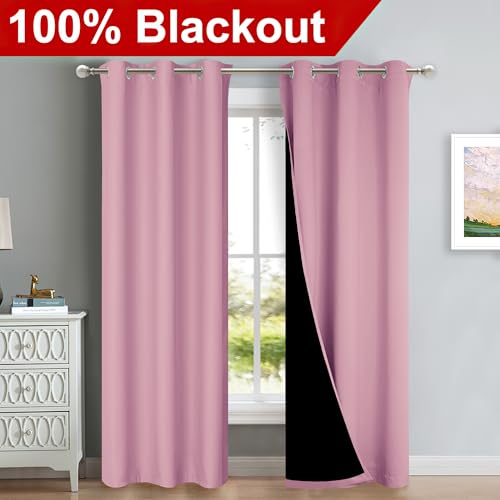 Crystal Pink Full Shade Curtain Panels (Crystal Pink / 42"W x 84"L (Pack of 2))