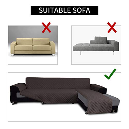 Reversible L Shape Sectional Couch Cover (X-Large / Chocolate/Chocolate)