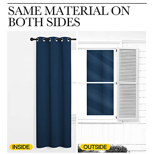 Thermal Insulated Moroccan Blue Blackout Curtains for Bedroom (Dark Blue / 70"W x 63"L (Pack of 2))