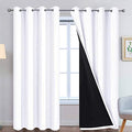 Pure White 100% Blackout Curtains 96 Inches Long 52" Wide 2 Panel (52"W x 96"L (Pack of 2) / Pure White)